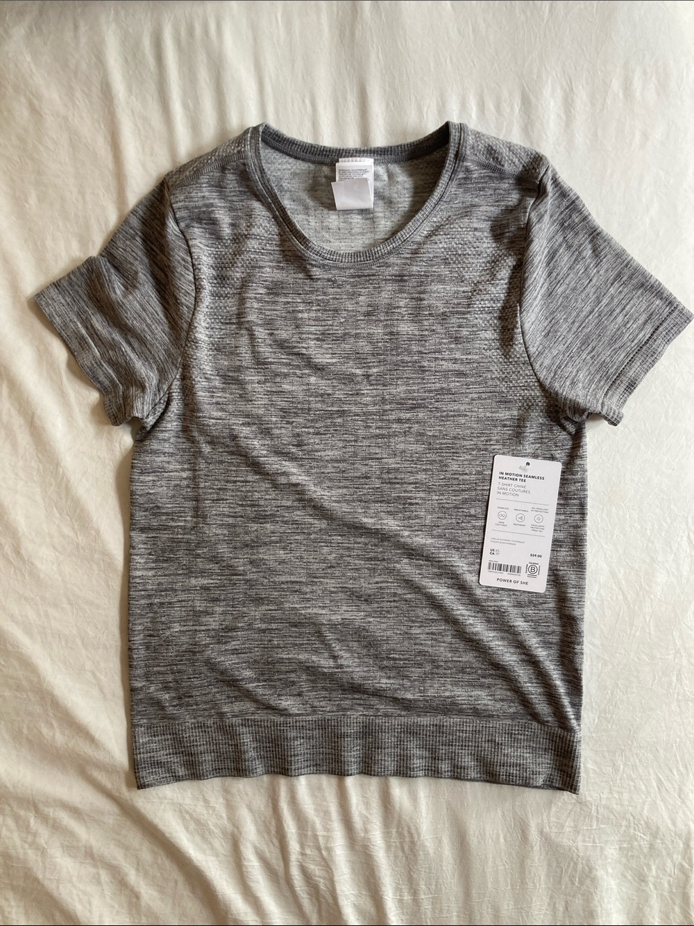 NWT Athleta in motion seamless Heather Tee size XS